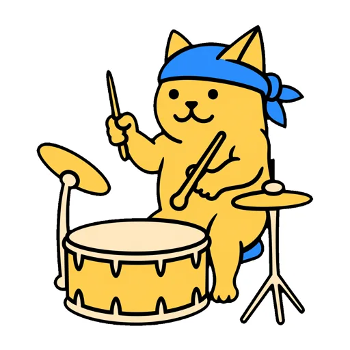 Cat Drumming Rockstar Bandana