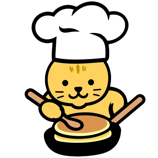 Cat Flipping Pancake Chef Hat