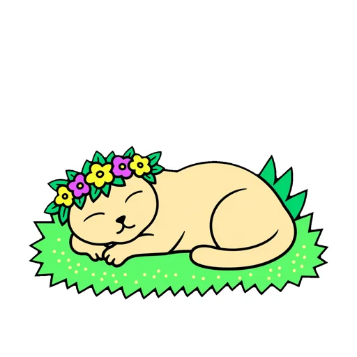 Cat Garden Napping Flower Crown