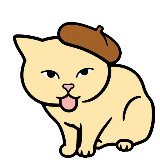 Cat Licking Paw Beret
