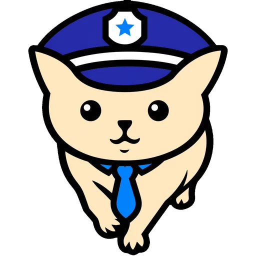 Cat Patrolling Police Cap