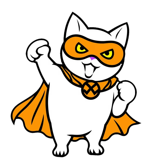 Cat Playing Superhero Mask