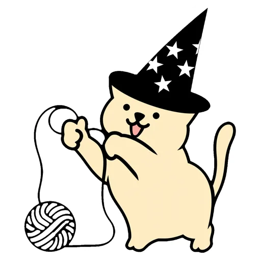 Cat Playing Wizard Hat
