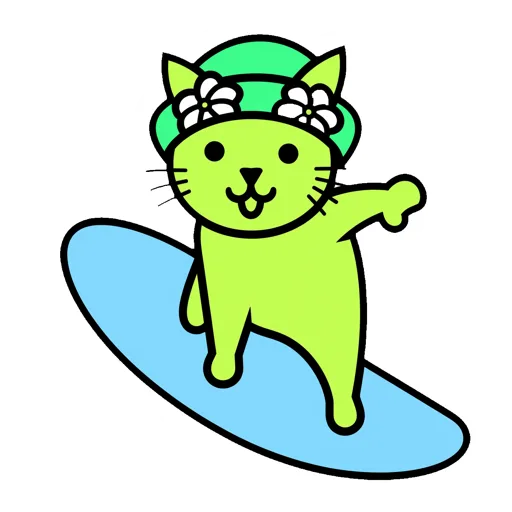 Cat Surfing Hawaiian Lei Hat