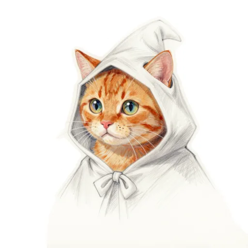 Cat Casting Spell Mage Hood