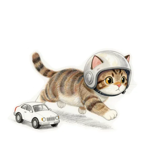 Cat Chasing Racing Helmet