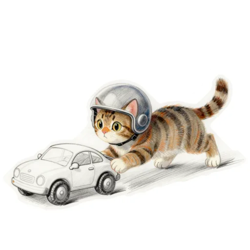 Cat Chasing Racing Helmet