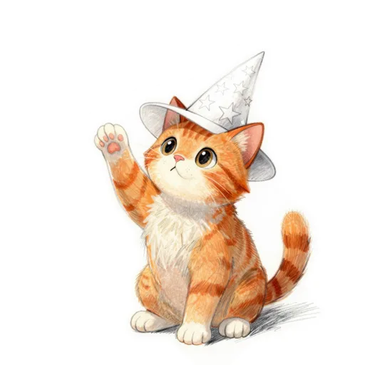 Cat Conjuring Wizard Hat