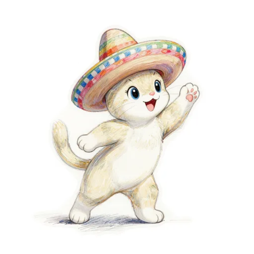 Cat Dancing Sombrero