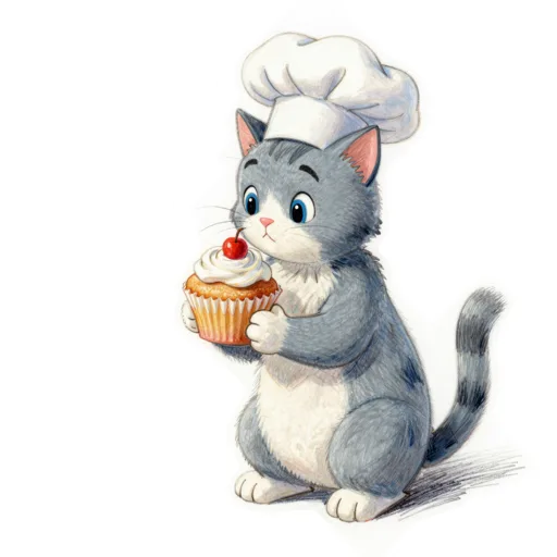 Cat Decorating Cupcake Baker Cap