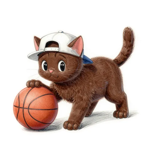 Cat Dribbling Sports Cap