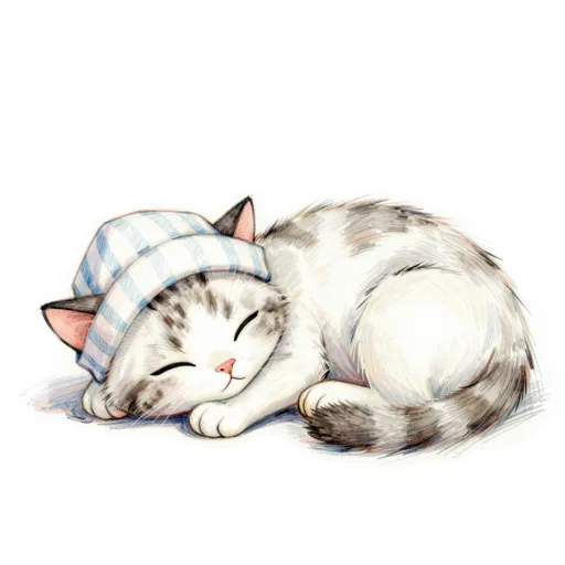 Cat Drowsing Nightcap