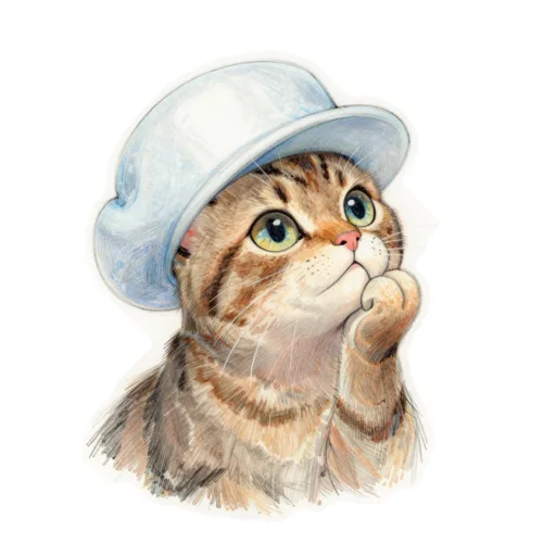 Cat Gazing Cloud Hat