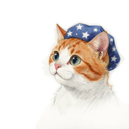 Cat Gazing Starry Nightcap