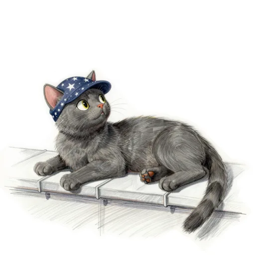 Cat Gazing Starry Nightcap