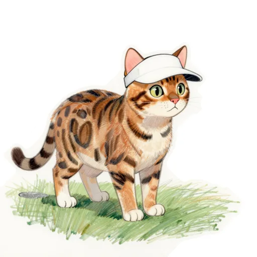 Cat Golfing Golf Visor