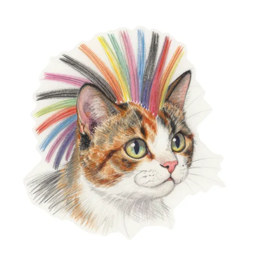 Cat Headbanging Mohawk Wig