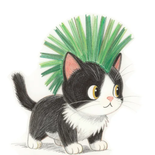 Cat Headbanging Mohawk Wig