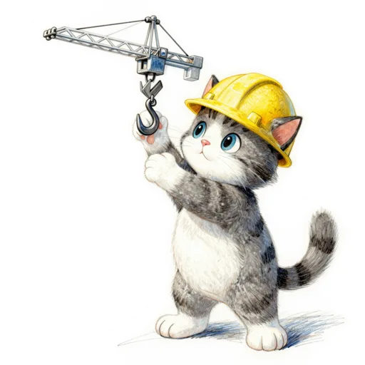 Cat Hoisting Hard Hat