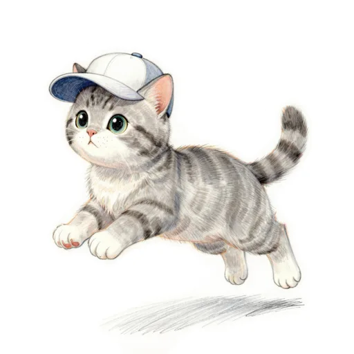 Cat Jumping Baseball Cap