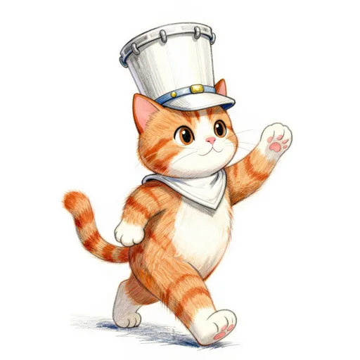 Cat Marching Drum Major Hat