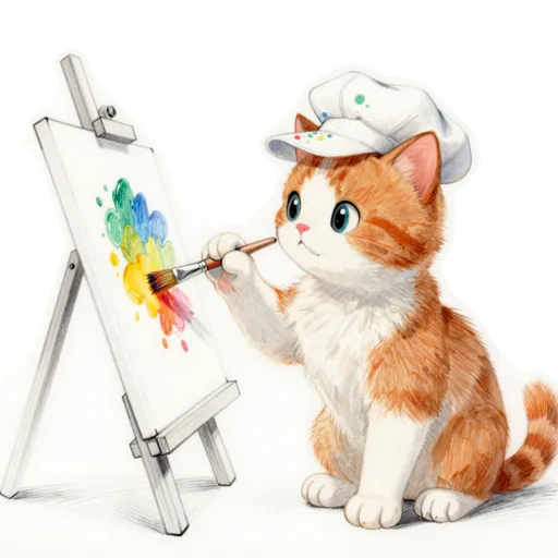 Cat Painting Painter Cap