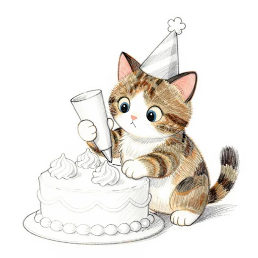 Cat Piping Frosting Party Crown
