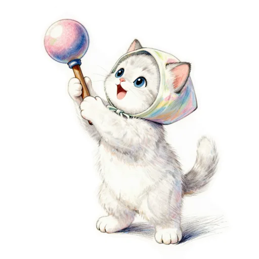 Cat Playing Rattle Baby Bonnet