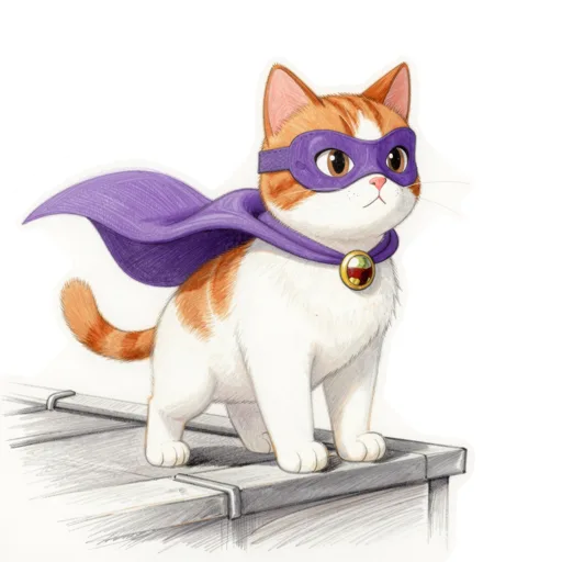 Cat Posing Heroic Superhero Mask