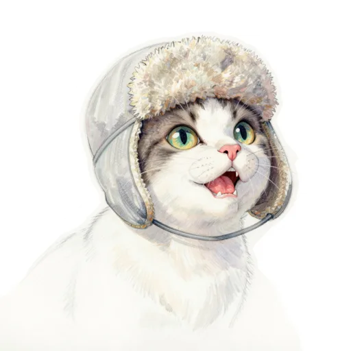 Cat Purring Earflap Hat