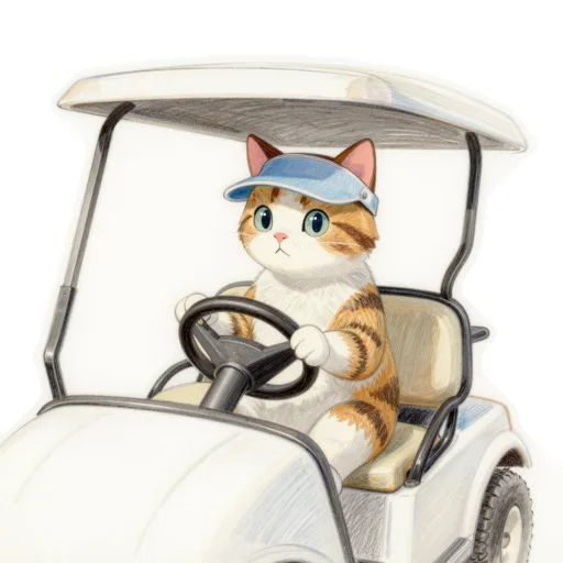 Cat Riding Golf Cart Golf Visor