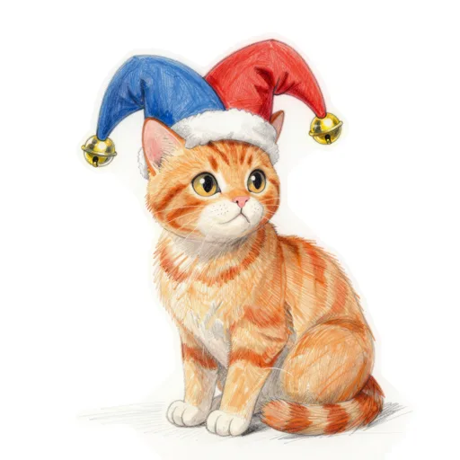 Cat Sitting Jester Hat