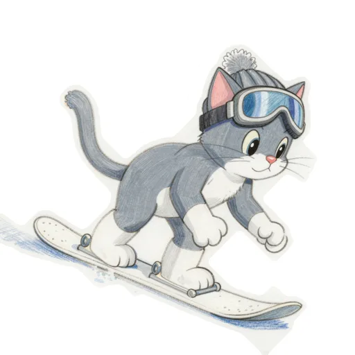 Cat Snowboarding Goggle Beanie