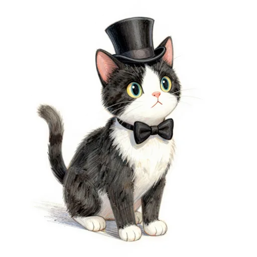 Cat Standing Top Hat