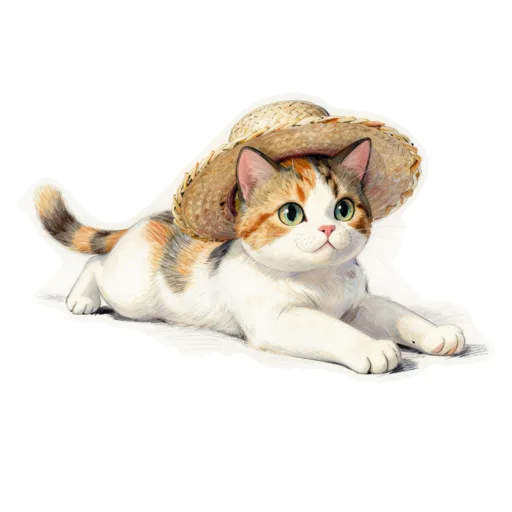Cat Stretching Sun Hat