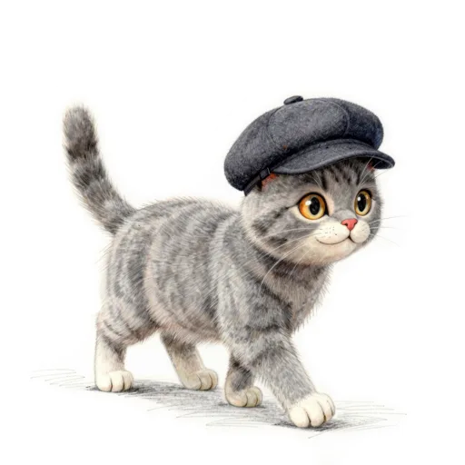 Cat Trotting Newsboy Cap