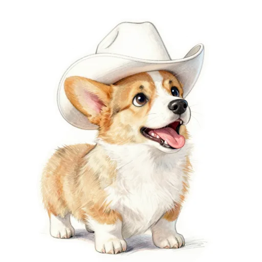 Dog Barking Cowboy Hat