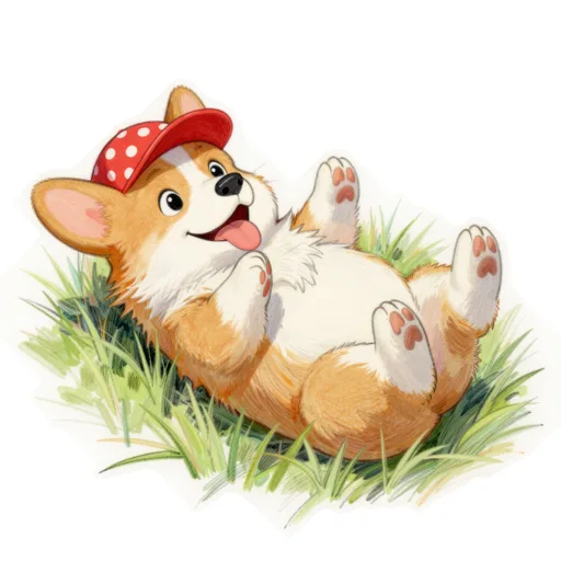 Dog Belly Up Roll Polka Dot Cap