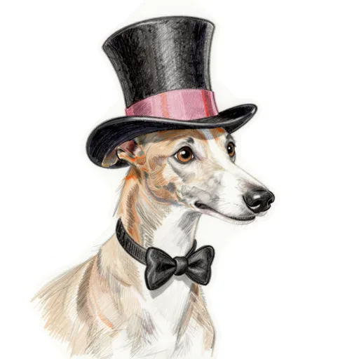 Dog Bowing Magician Top Hat
