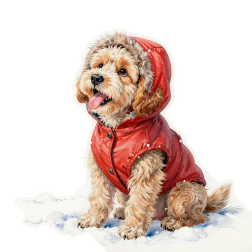Dog Catching Snowflakes Winter Hood