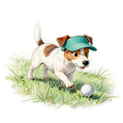 Dog Chasing Golf Ball Golf Visor