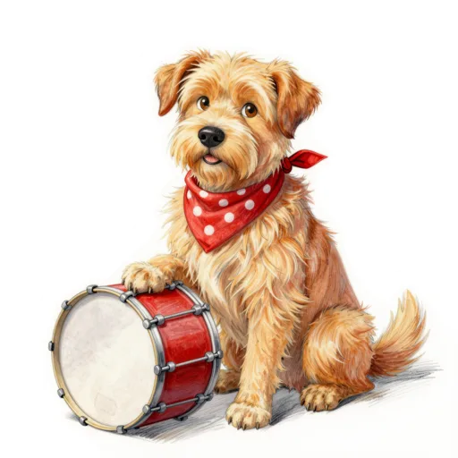 Dog Drum Solo Rockstar Bandana