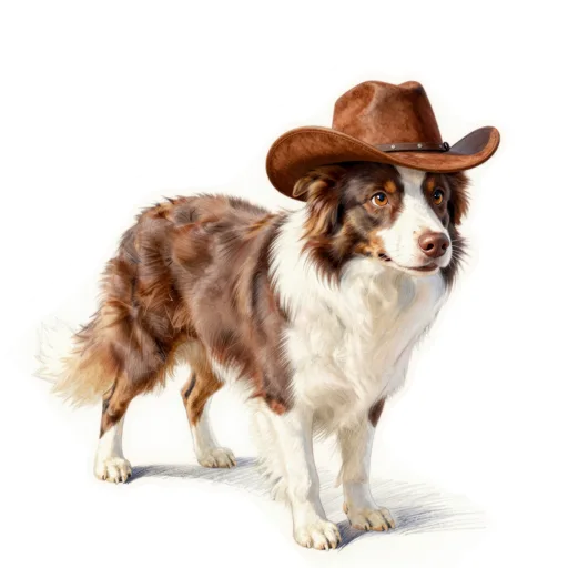 Dog Herding Crouch Cowboy Hat