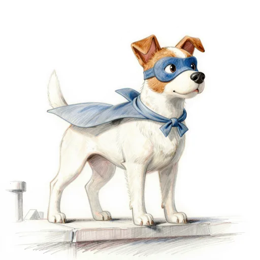 Dog Heroic Stance Superhero Mask