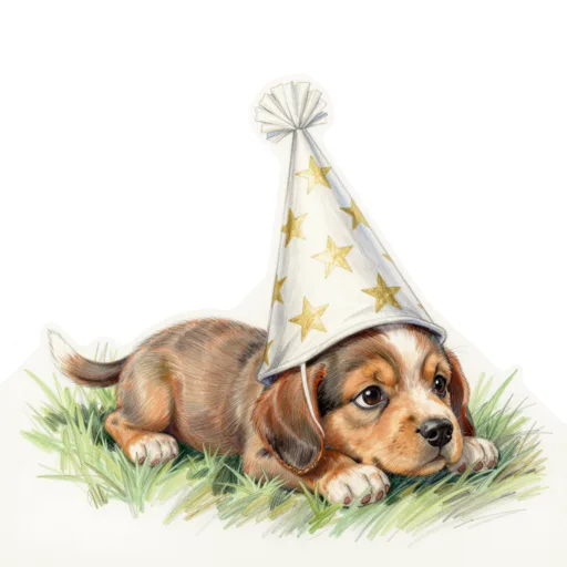 Dog Hilltop Dreaming Starry Nightcap