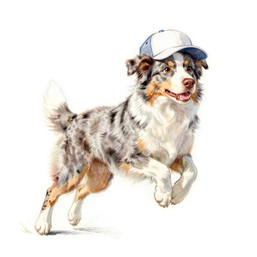 Dog Jumping Baseball Cap