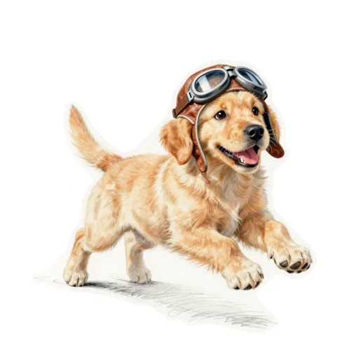 Dog Leaping Pilot Cap