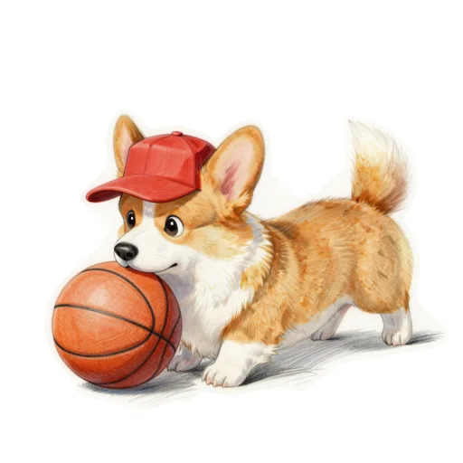 Dog Nosing Basketball Sports Cap