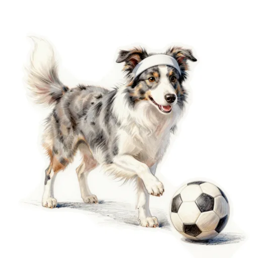Dog Playing Soccer Team Headband