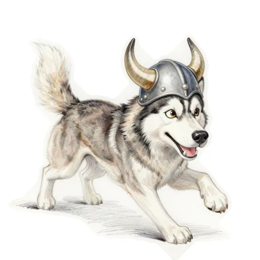 Dog Pouncing Viking Helmet